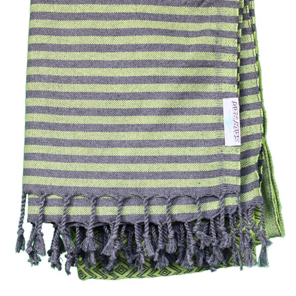 Salt Rag Beach Towel - "Light Green Lagoon Rag" [Sand Free Turkish Beach Towel] - Picture 4 of 4